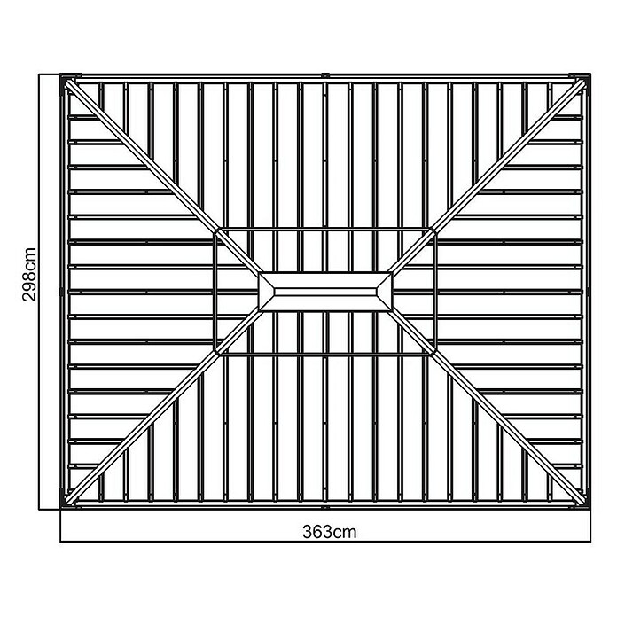 Sojag Pavillon Messina 10 x 12 (L x B: 363 x 298 cm)