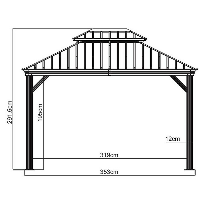 Sojag Pavillon Messina 10 x 12 (L x B: 363 x 298 cm)