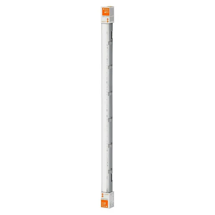 Osram Tira de luz LED antihumedad Submarine - L x An x Al: 150 x 6,6 x 7,5 cm, Blanco frío, 19 W, IP65 - Tubo LED LEDVANCE con acento naranja en la parte superior e inferior, seccionado con elementos metálicos en el lateral. Iluminación brillante y eficiente.