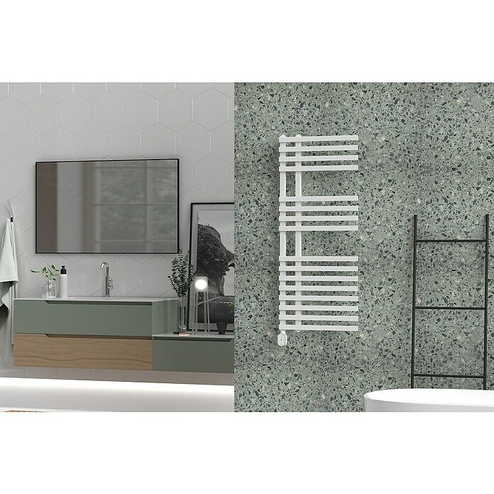 Rointe Radiador toallero Venezia Oval (An x Al: 50 x 87 cm, Combinación de conexión del radiador: Otros, Blanco) | BAUHAUS