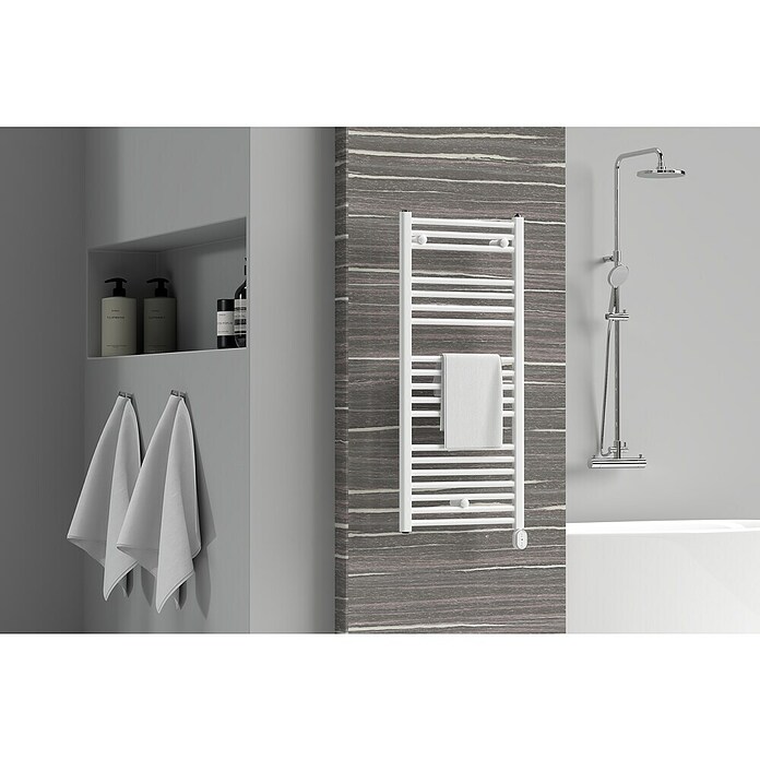 Rointe Radiador toallero eléctrico Elba Oval (An x Al: 50 x 121,5 cm, 500 W, Blanco) | BAUHAUS