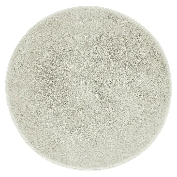 Badteppich Florida - 60 x 60 cm, Beige, 100% Polyester - Ein runder, flauschiger Teppich in einem sanften Grau, perfekt für ein gemütliches Ambiente. Der Teppich sorgt für Wärme und Komfort in jedem Raum.