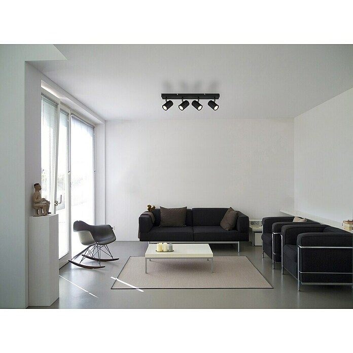 Globo James Regleta (25 W, L x An x Al: 53 x 6 x 14,5 cm, Negro, GU10, Número de bombillas: 4 ud.) | BAUHAUS