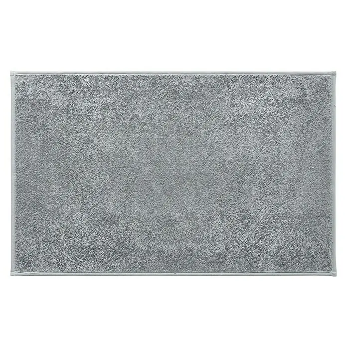 Badteppich Malibu - 60 x 100 cm, Grau, 100% Polyester - Graue Badematte mit schlichtem Design. Ideal für jedes Badezimmer und bietet Komfort und Sicherheit beim Betreten und Verlassen der Dusche oder Badewanne.