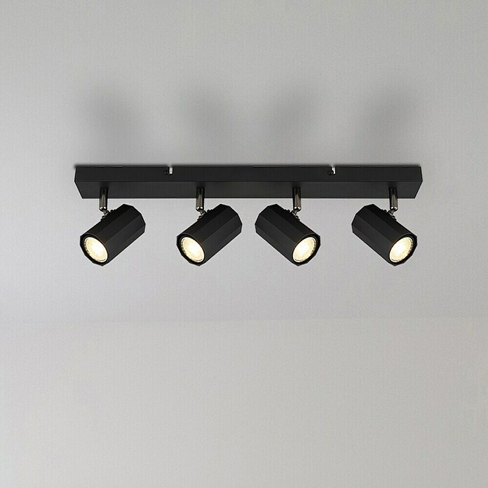 Globo James Regleta (25 W, L x An x Al: 53 x 6 x 14,5 cm, Negro, GU10, Número de bombillas: 4 ud.) | BAUHAUS