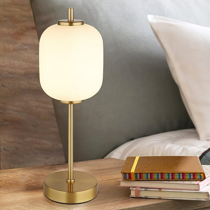 Globo Ewald Okrugla stolna LED svjetiljka  (Ø x V: 15 x 40 cm, Zlatna) | BAUHAUS