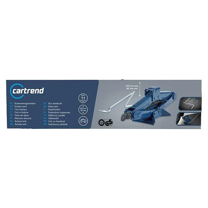UniTEC Scherenwagenheber - Tiefergelegte Fahrzeuge - Produktbild: Scherenwagenheber, ideal für schnelle Reifenwechsel und Reparaturen. Kompaktes Design für einfache Lagerung.