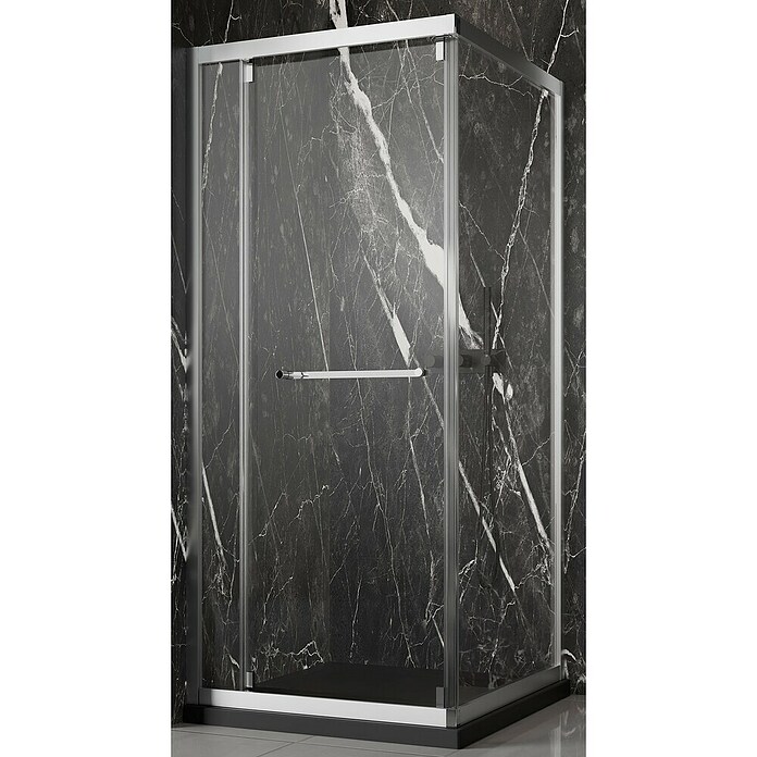 Camargue Eckdusche Verona (L x B x H: 90 x 90 x 195 cm, Stärke: 6 mm, Silberglanz) | BAUHAUS