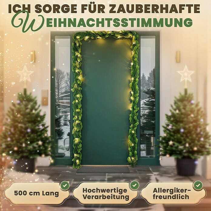 ArtiTree Girlande (Grün, Kunststoff, Ohne LED-Beleuchtung, 500 cm) | BAUHAUS