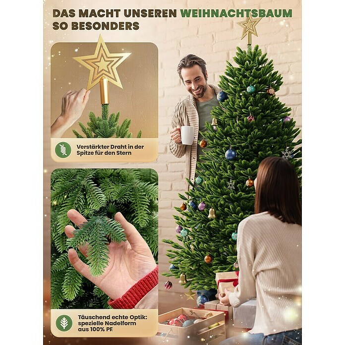 künstlicher weihnachtsbaum spritzguss mit beleuchtung SCHAUMEX Künstlicher Weihnachtsbaum | mit LED´s | PE-BM180 main image 1
