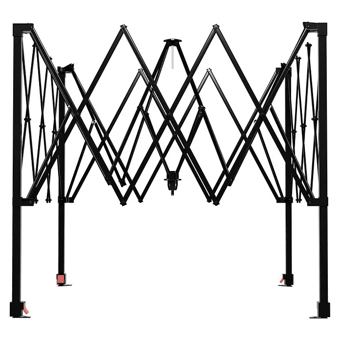 Gardol Folien-Gewächshaus Pop-Up - 240 x 180 x 245 cm, Metall, Kunststoff - Bild eines faltbaren, schwarzen Pavillons im zusammengeklappten Zustand, ideal für Transport und Lagerung.