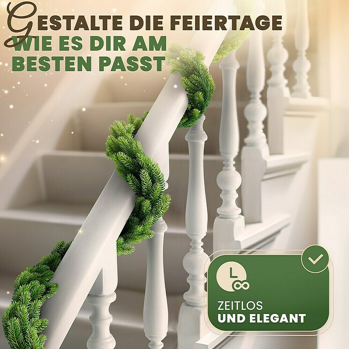 ArtiTree Girlande (Grün, Kunststoff, Ohne LED-Beleuchtung, 500 cm) | BAUHAUS