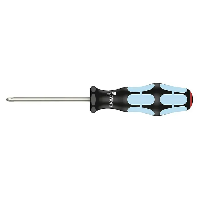 Wera Kraftform Stainless Schraubendreher 3350 - PH 1, 80 mm - Ein Schraubendreher der Marke Wera mit einem ergonomischen Griff für präzises Schrauben. Ideal für Werkstatt und Heimwerker.