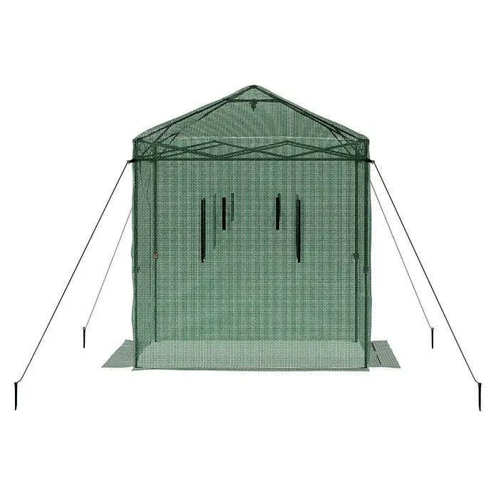 Gardol Folien-Gewächshaus Pop-Up - 240 x 180 x 245 cm, Metall, Kunststoff - Grünes Tarnzelt mit Schießscharten und Abspannleinen. Ideal für Jagd oder Tierbeobachtung im Freien, bietet Schutz und Tarnung.