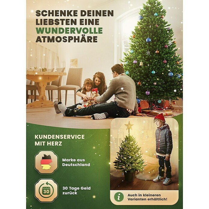 ArtiTree Künstlicher Weihnachtsbaum Nordfichte LED (Höhe: 210 cm, Grün, LED-Beleuchtung) | BAUHAUS