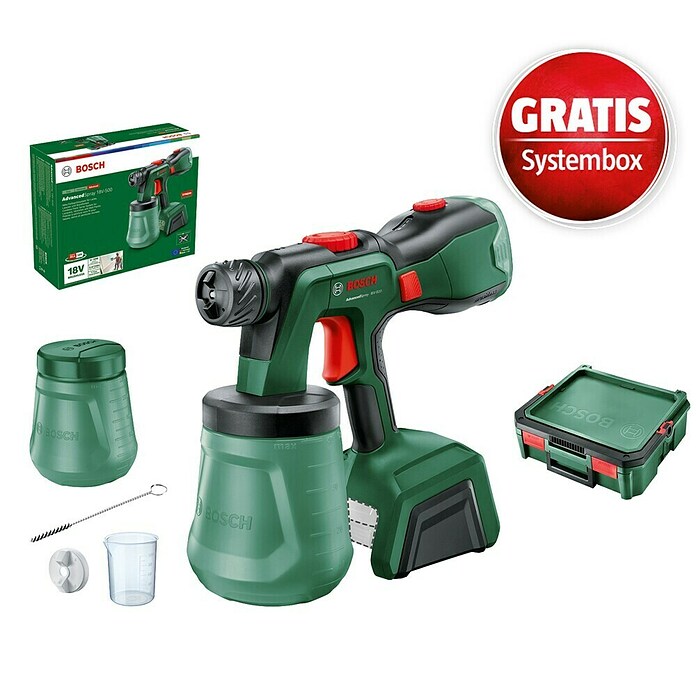 Bosch Power for All 18V Maschinenpaket (Akku-Farbsprühsystem AdvancedSpray 18V-500 (1 Akku) + gratis Systembox) | BAUHAUS