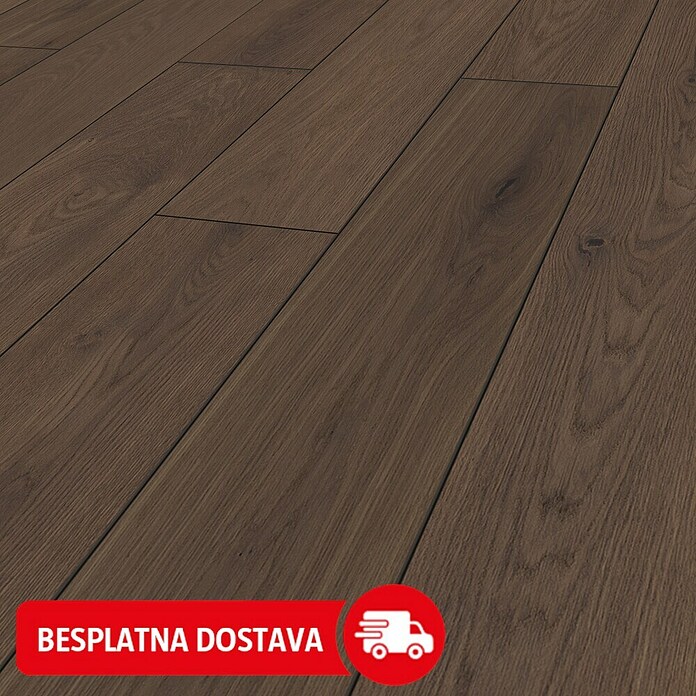 LOGOCLIC Vinto Laminat Hrast Classic Cocoa  (Smeđa, Rustikalni pod, 1.288 x 195 x 8 mm) | BAUHAUS