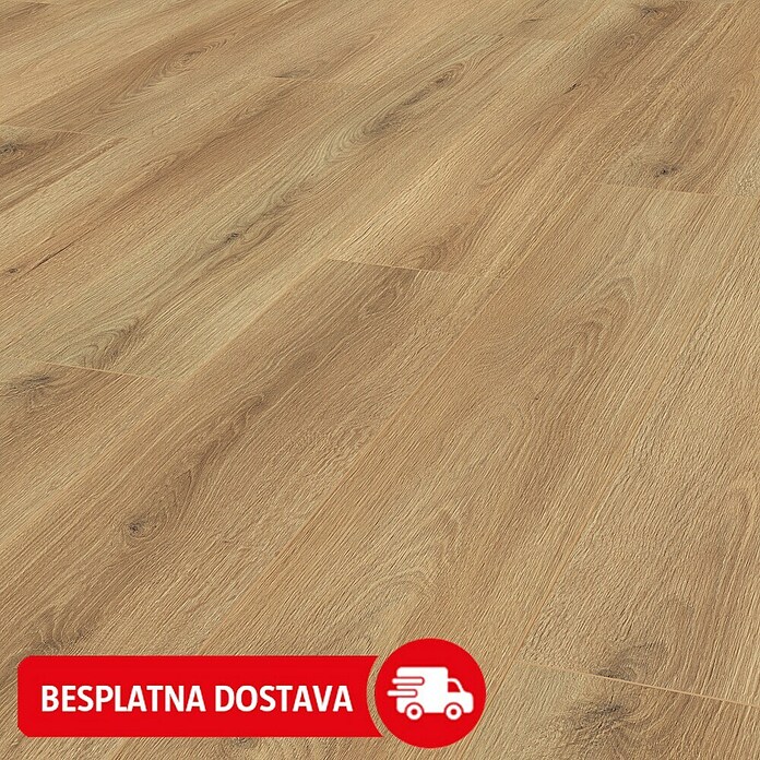 LOGOCLIC Ambienta Laminat Hrast Canta  (Smeđa, Rustikalni pod, 1.288 x 195 x 10 mm) | BAUHAUS