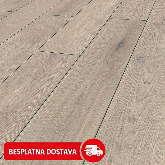 LOGOCLIC Vinto Laminat Hrast Classic Nassau  (Siva, Rustikalni pod, 1.288 x 195 x 8 mm) | BAUHAUS