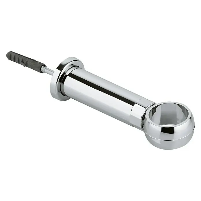 Grohe Spülrohrschelle - Durchmesser: 28 mm, Verchromt - Eine glänzende, verchromte Vorhangstangenhalterung mit einem Dübel zur Wandbefestigung. Elegantes Design für moderne Inneneinrichtung.