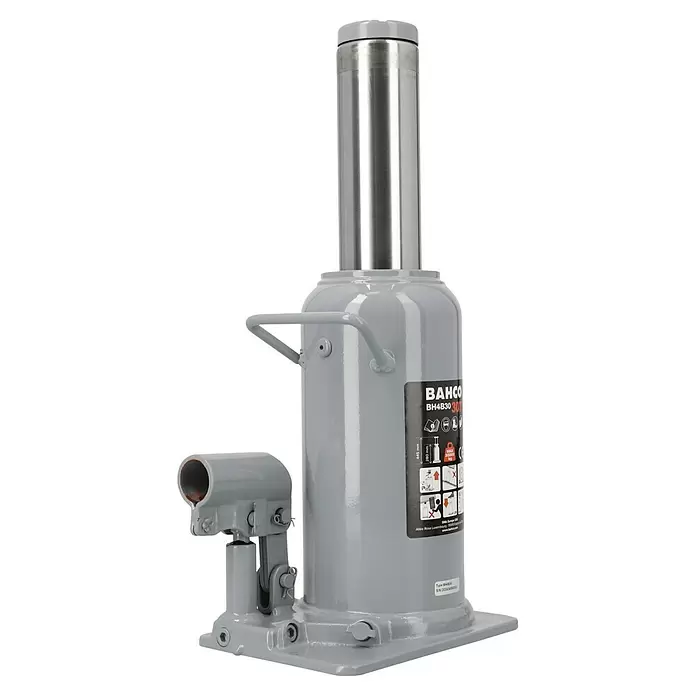 Bahco Hydraulischer Flaschenwagenheber BH4B30 - Traglast: 30 t, Hubhöhe: 28 cm - 44,5 cm - Grauer Bahco Hydraulik-Wagenheber (BH4B30) mit glänzendem Metallkolben und max. Hubkraft von 30.000 kg.