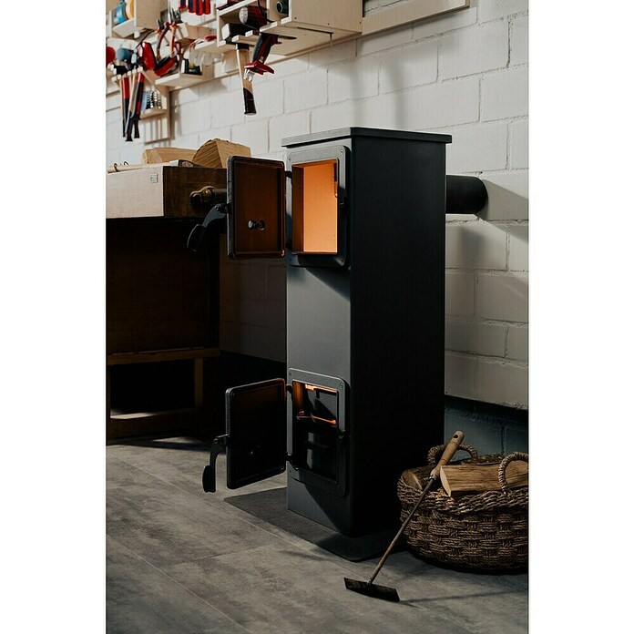 Werkstattofen Thalia (5,3 kW, Raumheizvermögen: 160 m³, Schwarz) | BAUHAUS