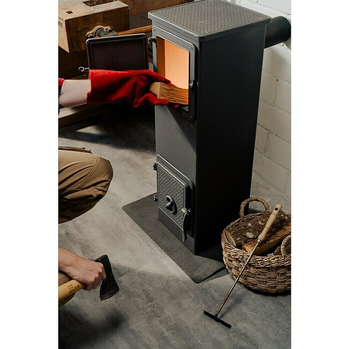 Werkstattofen Thalia (5,3 kW, Raumheizvermögen: 160 m³, Schwarz) | BAUHAUS