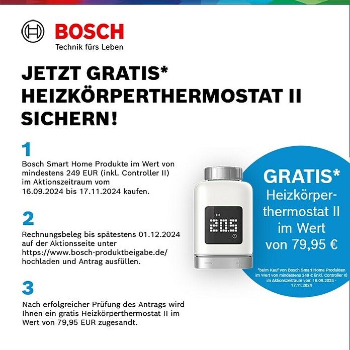 Bosch Smart Home Innenkamera Eyes II (Netzbetrieben, L x B x H: 160 x 72 x 160 mm, 1.920 x 1.080 Pixel (Full HD), Reichweite Funk:  < 100 m) | BAUHAUS