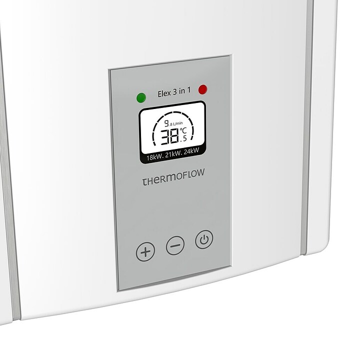 Thermoflow Durchlauferhitzer Elex 3 in 1 (18/21/24 kW, 7/8,2/9,3 l/min bei 35 °C, Elektronisch)