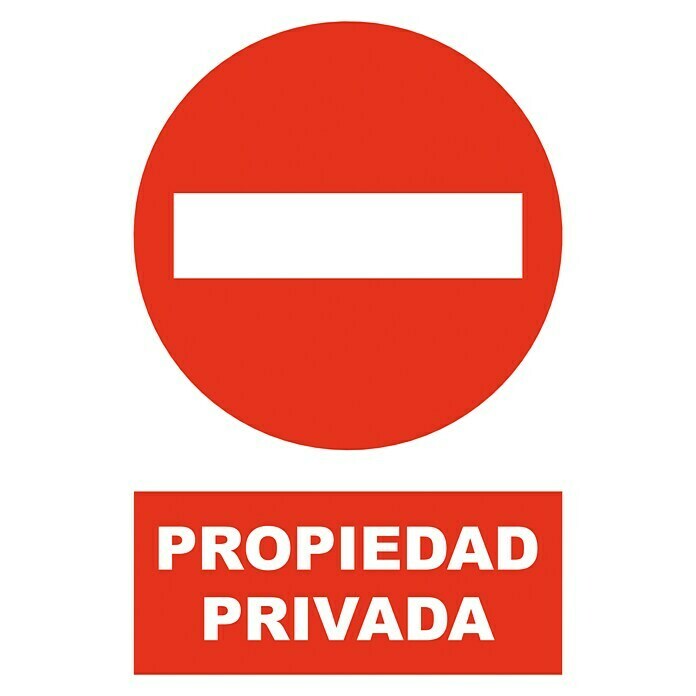 Cartel (Rojo/Blanco, Propiedad privada)