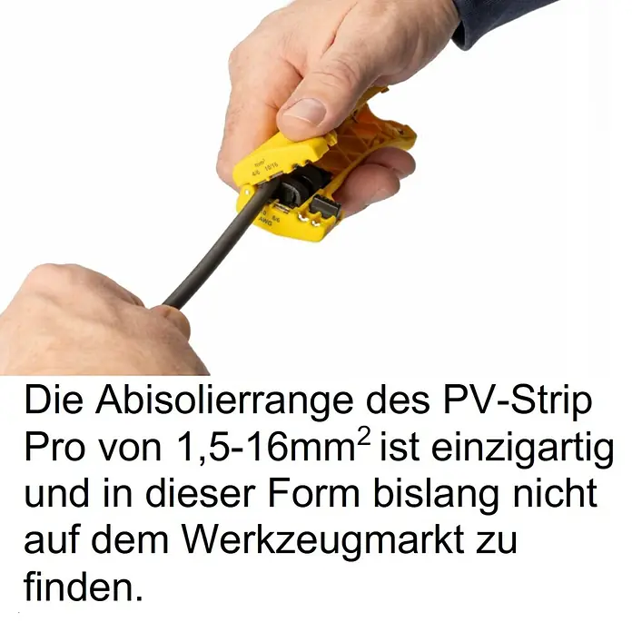Jokari Kabelentmanteler PV Entmatler - Geeignet für Leitungsquerschnitt: 1,5 mm² - 16 mm² - PV-Strip Pro: Das einzigartige Abisolierwerkzeug für Kabel von 1,5-16mm², das es so noch nicht auf dem Werkzeugmarkt gibt.