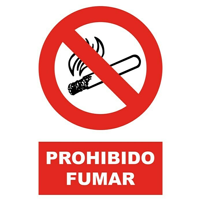 Cartel (Rojo/Blanco, Prohibido fumar)