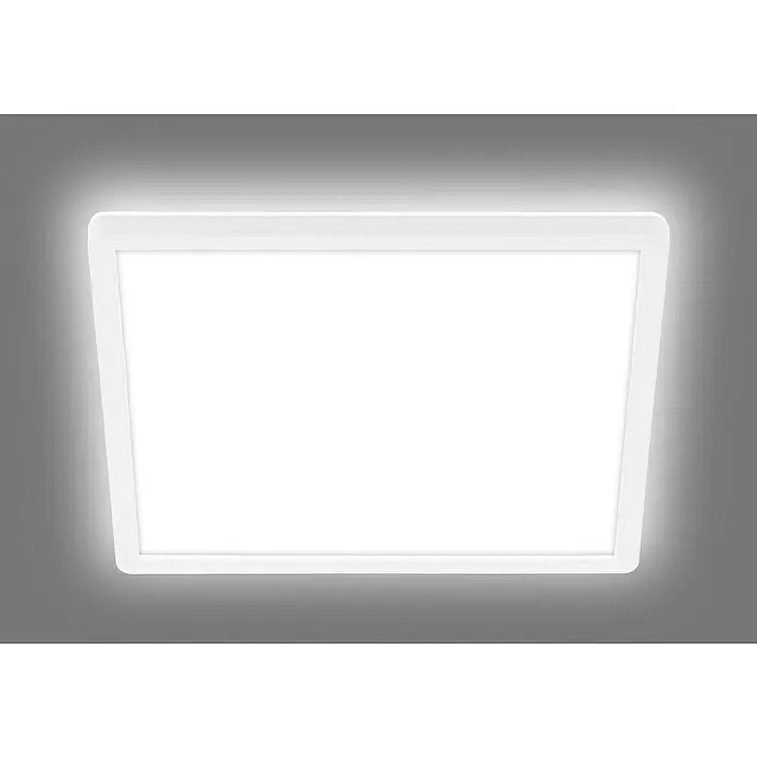 Brilo LED-Deckenleuchte Cutcase - 18 W, L x B x H: 29,3 x 29,3 x 3 cm, Weiß, Neutralweiß - Weiße LED-Deckenleuchte mit sanfter Umgebungsbeleuchtung. Ideal für moderne Innenräume, die eine helle und gleichmäßige Ausleuchtung benötigen.