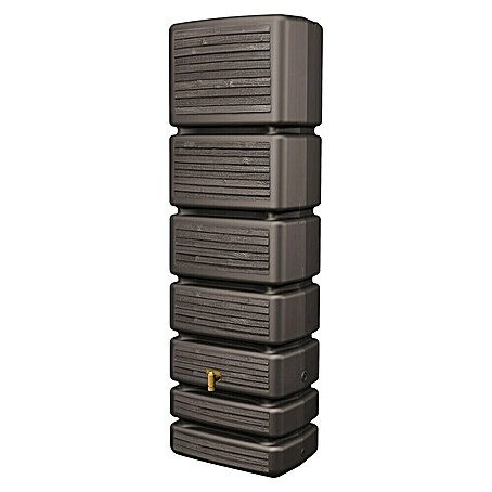 4rain Regenspeicher Slim Wood (350 l, Dunkelbraun, 1 Stk.)