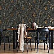 Papel pintado Vegetal Hojas (Negro/Naranja, 10 x 0,53 m) | BAUHAUS