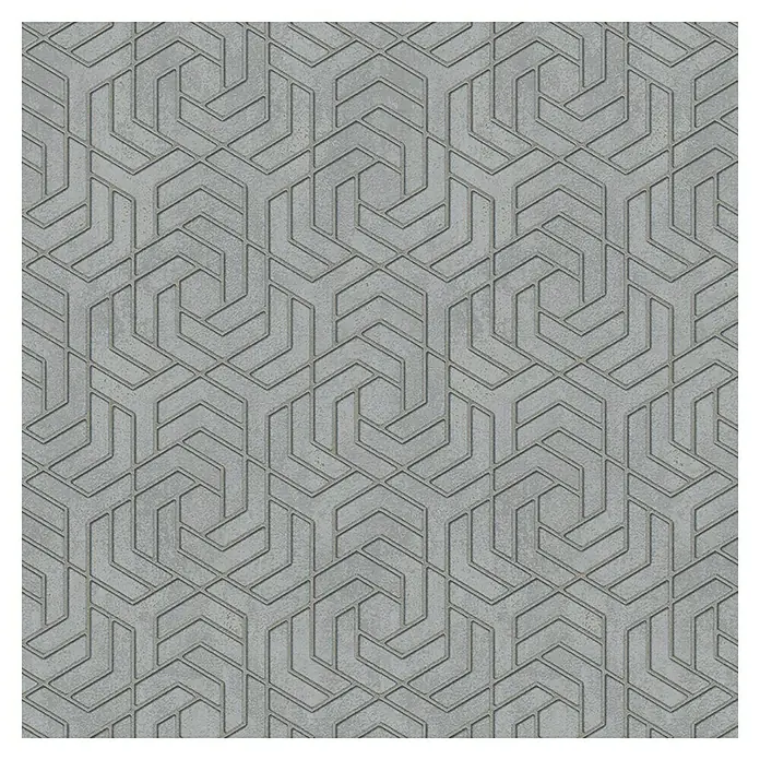 Papel pintado Geométrico - Gris, 10 x 0,53 m - Adoquines de hormigón con patrón geométrico, ideales para exteriores modernos y senderos elegantes. Duraderos y estéticamente agradables.