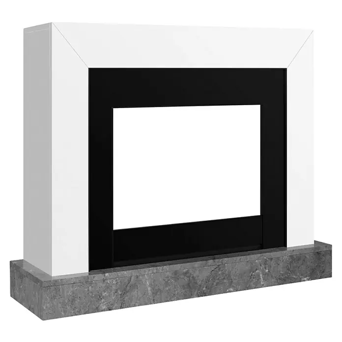 Dimplex Chimenea eléctrica Ravel - Negro, 1.000 W - 2.000 W, L x An x Al: 25,5 x 65 x 70 cm - Marco de chimenea con una elegante combinación de blanco, negro y mármol para un ambiente estiloso.