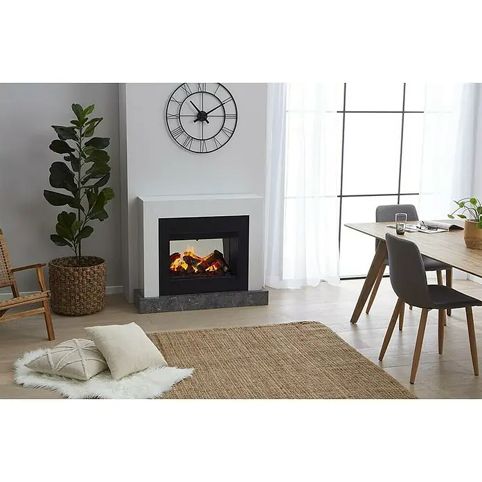 Dimplex Chimenea eléctrica Ravel - Negro, 1.000 W - 2.000 W, L x An x Al: 25,5 x 65 x 70 cm - Acogedor espacio habitable con una moderna chimenea eléctrica que crea un ambiente cálido, complementado con elementos decorativos elegantes.