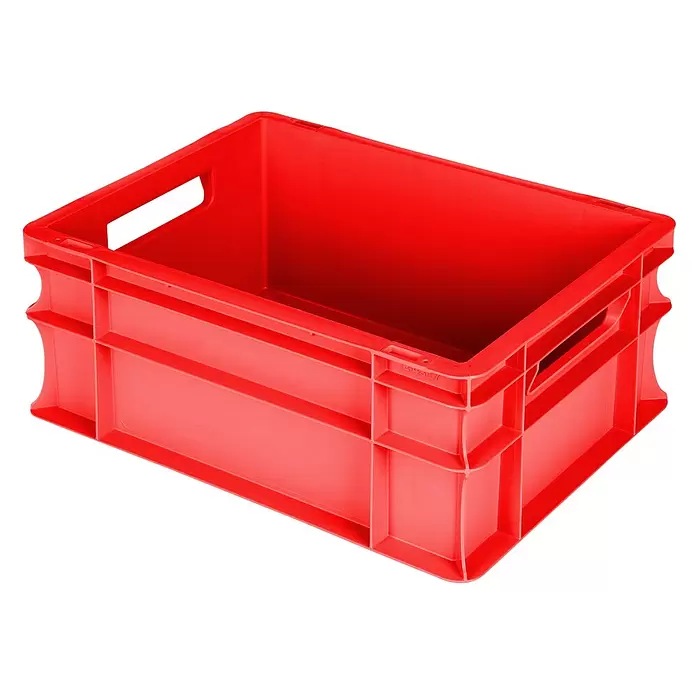 BAUHAUS Eurobox - 15 l, L x B x H: 40 x 30 x 17 cm, Rot - Rote Kunststoff-Lagerkiste mit Griffen.