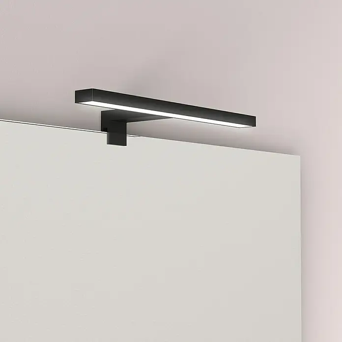 Artysan Aplique LED para espejo - 4,71 W, 11,5 x 30 x 6,7 cm, Negro - Una moderna lámpara de espejo LED negra, que proporciona una iluminación brillante y uniforme, ideal para baños.