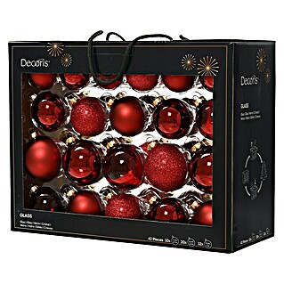 Decoris Christbaumkugel-Mix (Ochsenblut, Glas, 42 Stk.)
