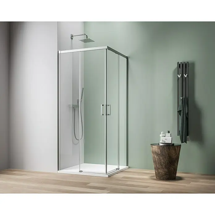 Camargue Roma Mix & Match Beschlag-Set - Silberglanz, Duschtür - Moderne Duschkabine mit klaren Linien und hochwertigen Beschlägen für ein stilvolles Badezimmer.
