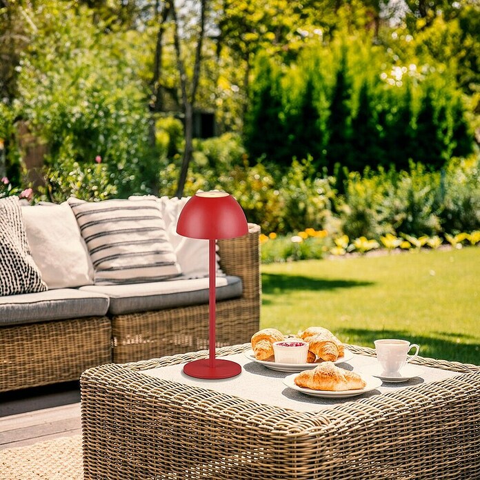 Trio Lighting Led-tafellamp Ricardo - oplaadbare lamp (1,7 W, Rood, Ø x h: 13 x 30 cm) | BAUHAUS