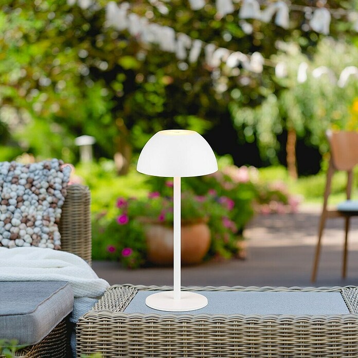Trio Lighting Led-tafellamp Ricardo - oplaadbare lamp (1,7 W, Wit, Ø x h: 13 x 30 cm) | BAUHAUS
