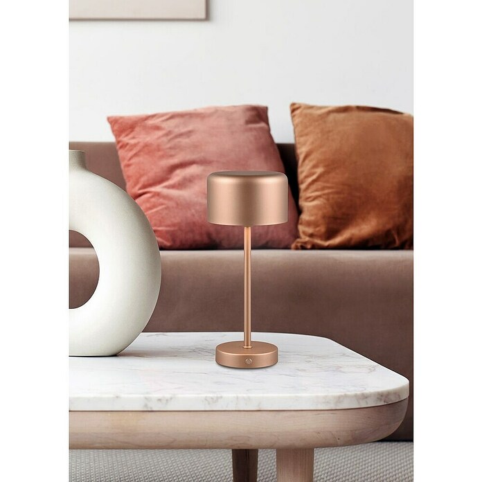 Trio Lighting Led-tafellamp Jeff - oplaadbare lamp (1,5 W, Bronze, Ø x h: 12 x 30 cm) | BAUHAUS