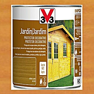 V33 Protección para madera decorativo Jardín (Teca, 750 ml, Mate)