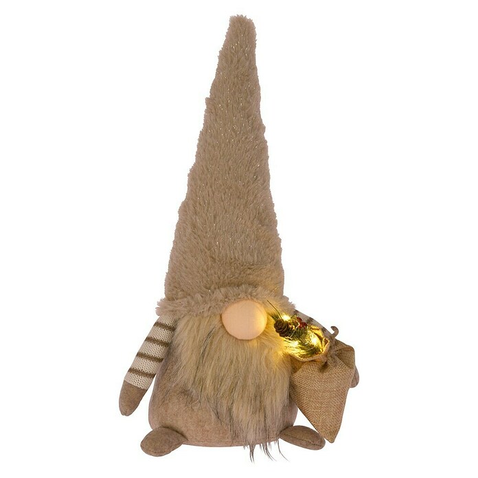 Kerstkabouter met verlichting (l x b x h: 14 x 21 x 38 cm, Kunststof, Beige) | BAUHAUS