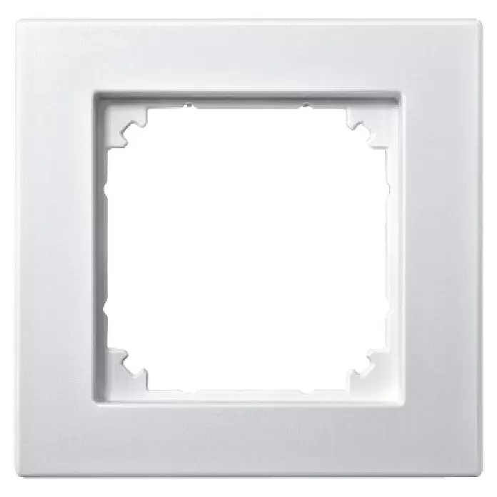 Merten M-Plan Abdeckrahmen 486119 - Polarweiß matt, 1-fach, Kunststoff - Weißer quadratischer Abdeckrahmen für Elektrokomponenten.
