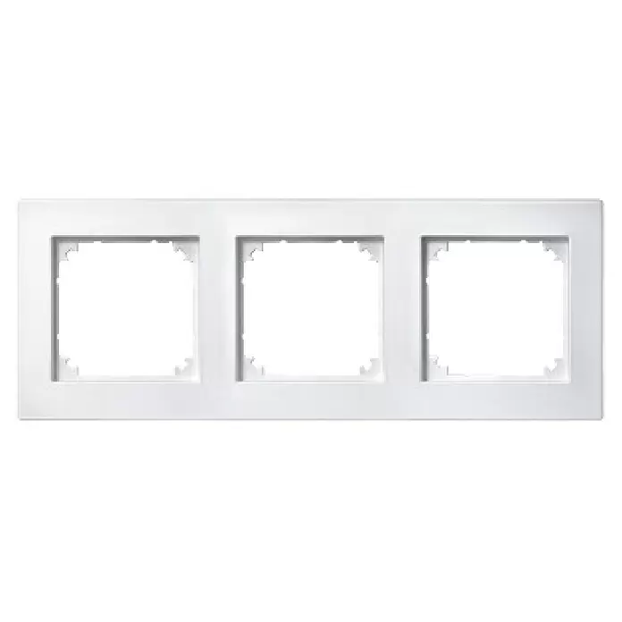 Merten M-Plan Abdeckrahmen 486119 - Polarweiß matt, 3-fach, Kunststoff - Weißer Dreifachrahmen für Elektromodule.