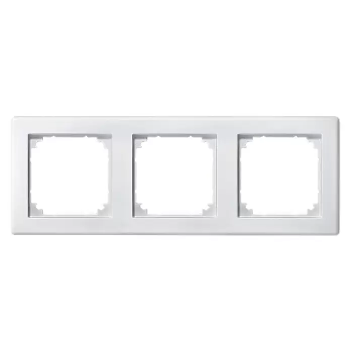 Merten M-SMART Abdeckrahmen 484119 - Polarweiß matt, 3-fach, Kunststoff - Weißer Dreifachrahmen für elektrische Schalter oder Steckdosen.